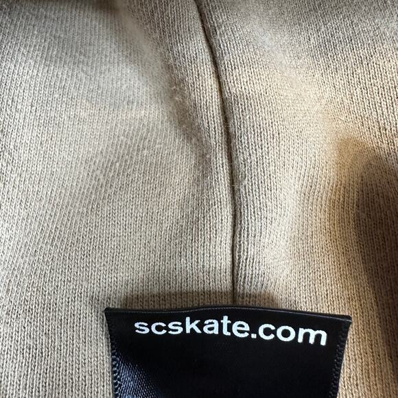 Santa Cruz Skateboards Hoodie Unisex Adult S Tan Zip Up Classic Dot Logo Pocket - Picture 8 of 10